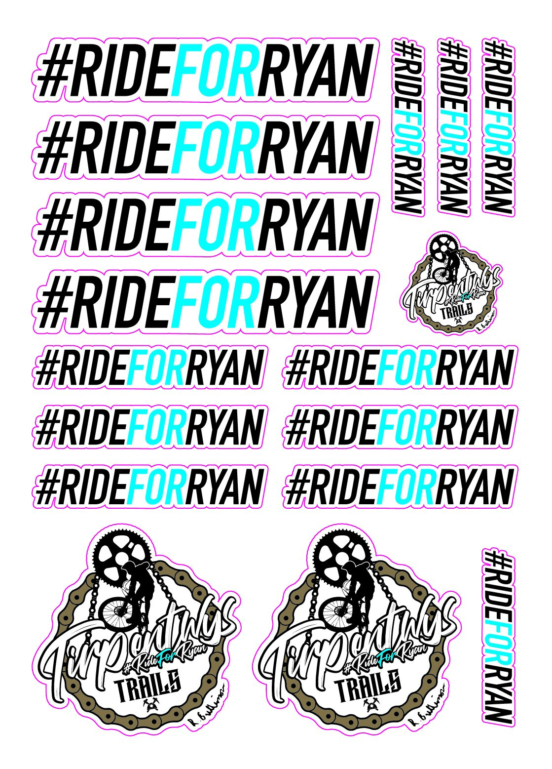 Ride for Ryan Tirpentwys Sticker Sheet
